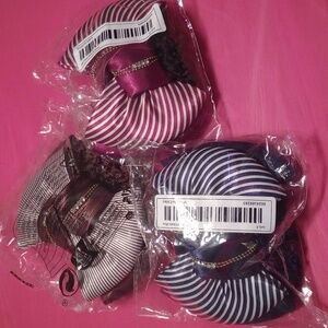 Bow Hair clip With Net Navy Brown Red